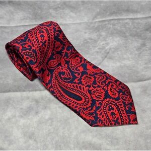Vintage‎ Golden "K" Fat Necktie 34 Blue Red 100% Polyester
